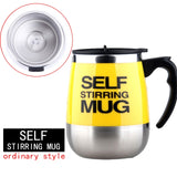 Yellow Battery Powered Self Stirring Mug